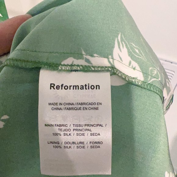 Reformation Green Floral Mini Dress - Picture 9 of 10
